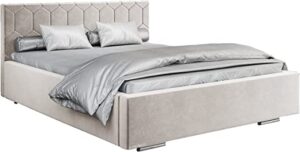 Gestoffeerd bed met decoratieve quilting en linnenbox BOXSPRING BED 02-160x200 - Cream (TRINITY 1) Gestoffeerd bed met decoratieve quilting en linnenbox BOXSPRING BED 02-160x200 - Cream (TRINITY 1)