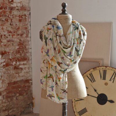 Sjaal met Vogeldesign - Gemaakt van Textiel